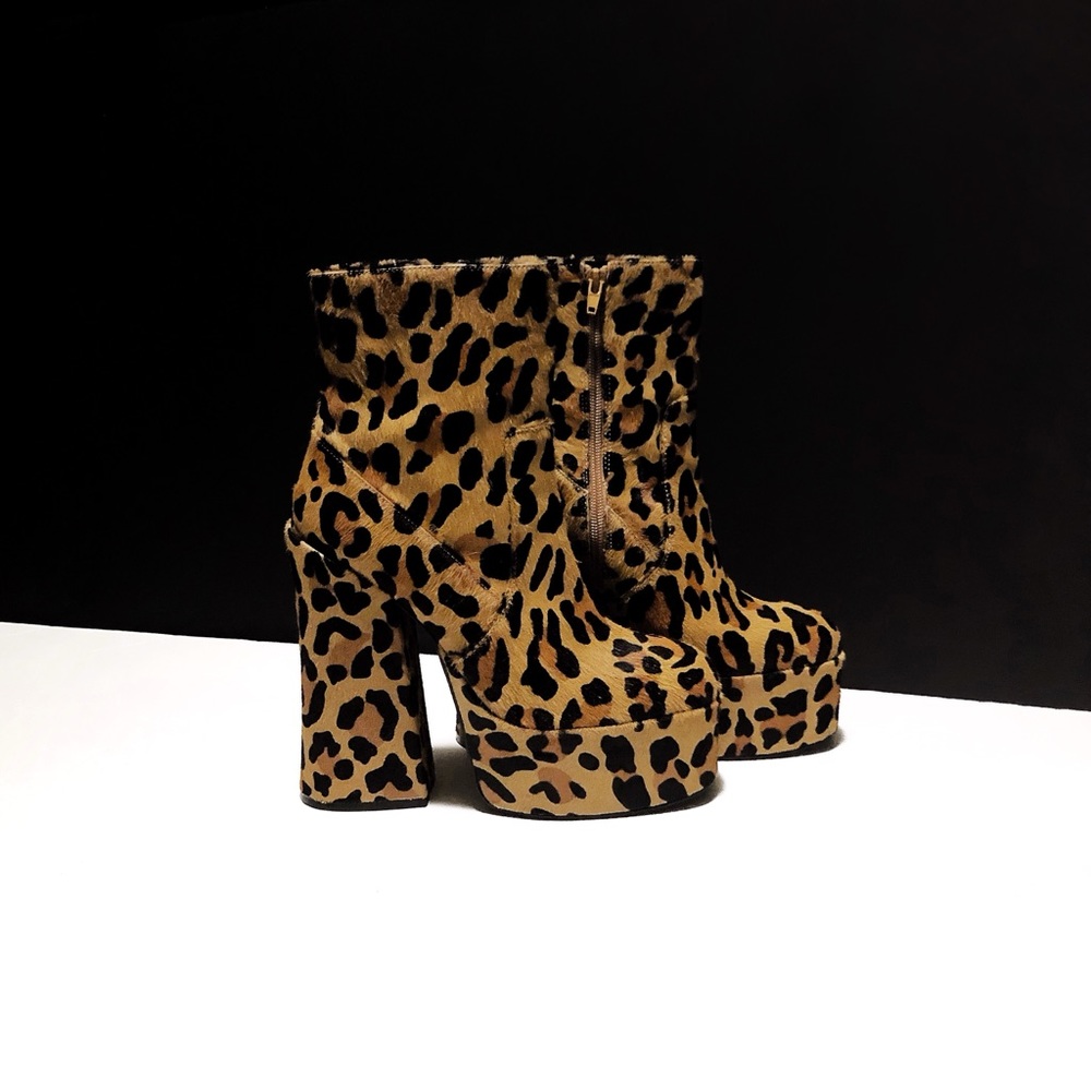 Shellys London Leopard Print Platform Boots